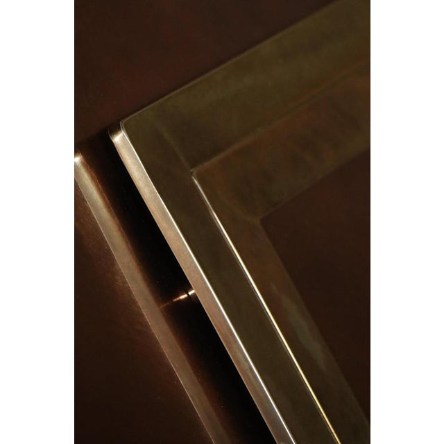 Minimalist Sideboard in Patinated Bronze Metal, 1970s For Sale - Image 9 of 18