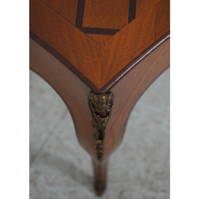 French Vintage Parquetry Mahogany Rectangular End Table For Sale In Philadelphia - Image 6 of 13
