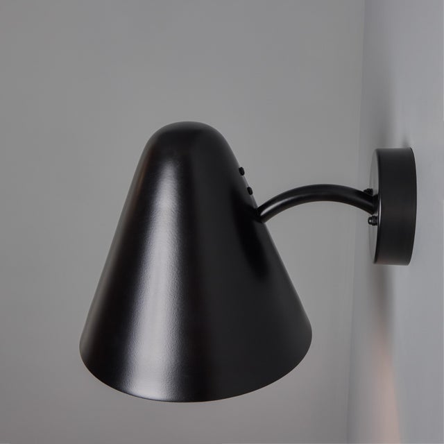 Mid-Century Modern 'ZuZu' Black Painted Brass Wall Sconce in the Style of Jacques Biny For Sale - Image 16 of 18