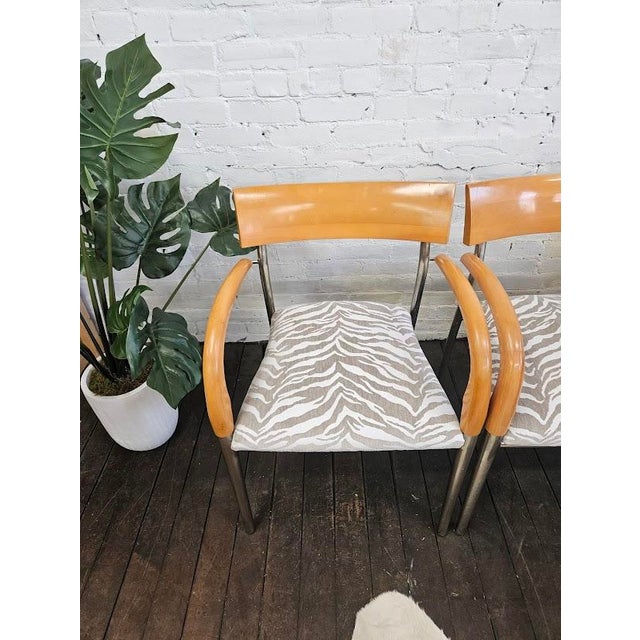 Set of 4 - Bernhardt Dining Chairs W/Zebra Fabric For Sale In Providence - Image 6 of 12