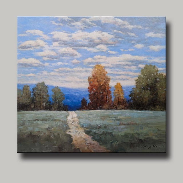 Title: Path To The Mountain. Original Mountain View Landscape Scenery Art Painting on Gallery Wrap Canvas. Painting...