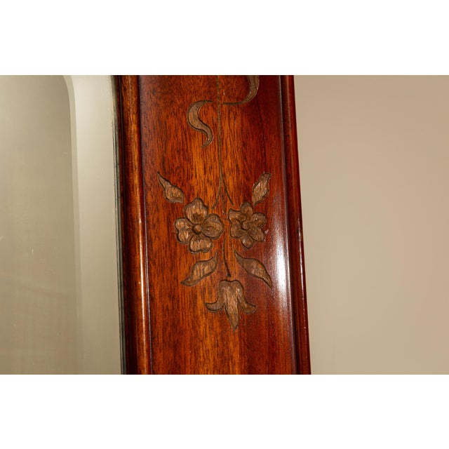 Large Art Nouveau Standing Mirror in Walnut, France, 1900s For Sale - Image 10 of 12