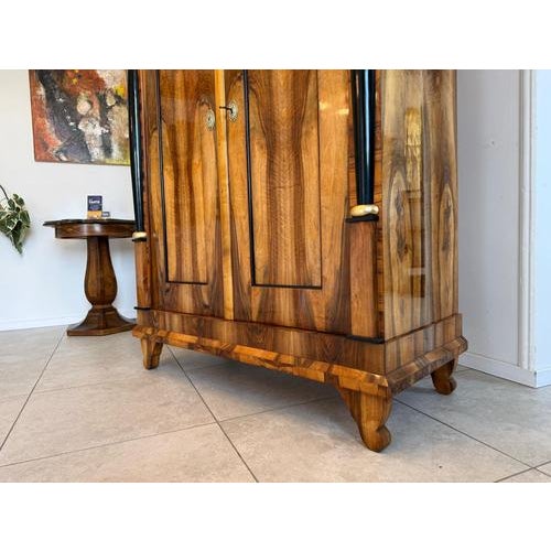 Antique Empire Column Cabinet in Walnut For Sale - Image 14 of 18
