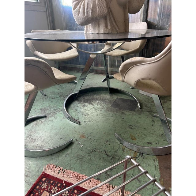 1960s Dining Table and Chairs by Boris Tabacoff, 1960, Set of 5 For Sale - Image 5 of 8