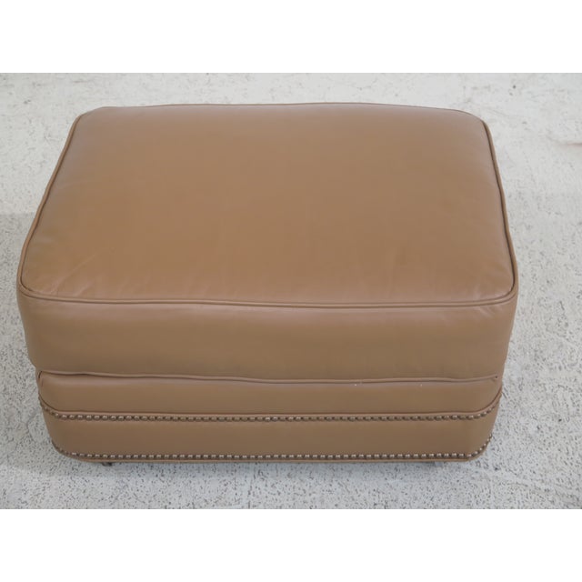 Tan Leather Ottoman Chairish
