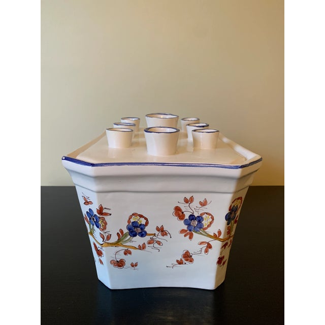 Mid-Century Italian Hand-Painted Chinoiserie Tulipiere Vase For Sale - Image 12 of 13