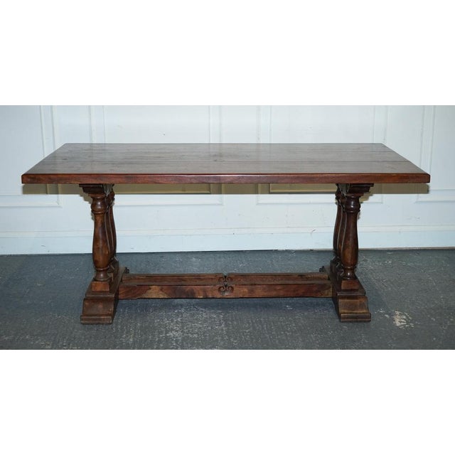 Vintage Hardwood Rectangular Dining Table For Sale - Image 11 of 16