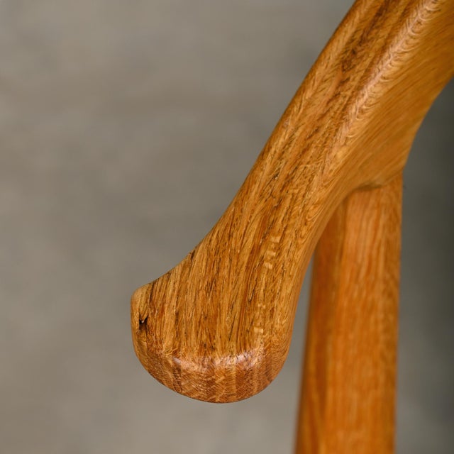 Brutalist Dining Chairs in Oak and Sheepskin from Henning Kjærnulf, Denmark, 1960s, Set of 8 For Sale - Image 15 of 18