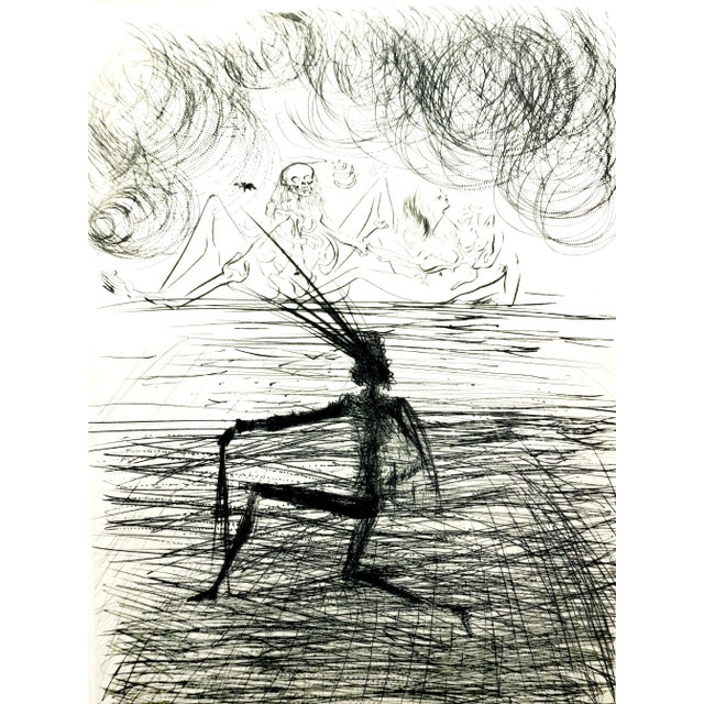 Salvador dali - kneeling knight - original etching stamp signed dimensions: 38,5 x 28,5 cm 1969 references : field 69-1 k...