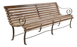 Outdoor Bench in Solid Wood and Iron