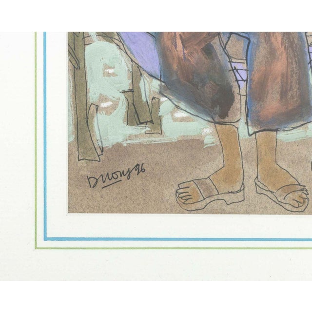 Duong Mother and Child Mixed Media on Paper, 1996 For Sale - Image 4 of 5