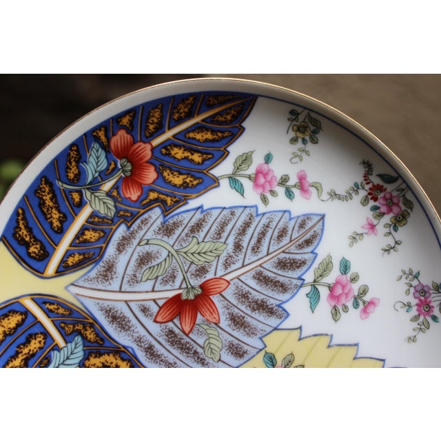 Ceramic Vintage Chinoiserie Style Salad Plates Tobacco Leaf Seymour Mann - Set of 4 For Sale - Image 7 of 9