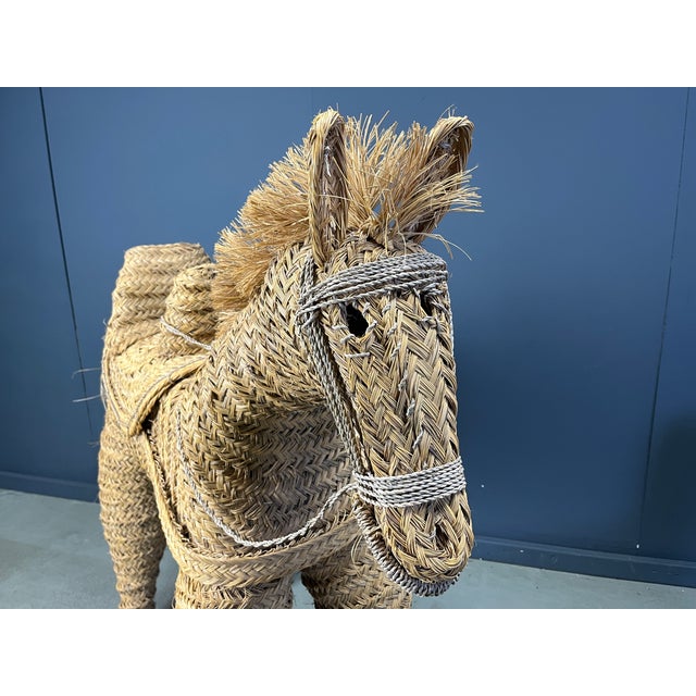 Vintage Spanish Straw Life Size Pony, 1960s For Sale - Image 6 of 13