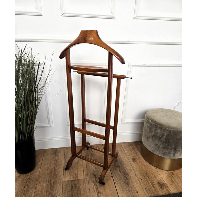 Vintage Italian Wooden Valet Stand, 1970s For Sale - Image 9 of 10