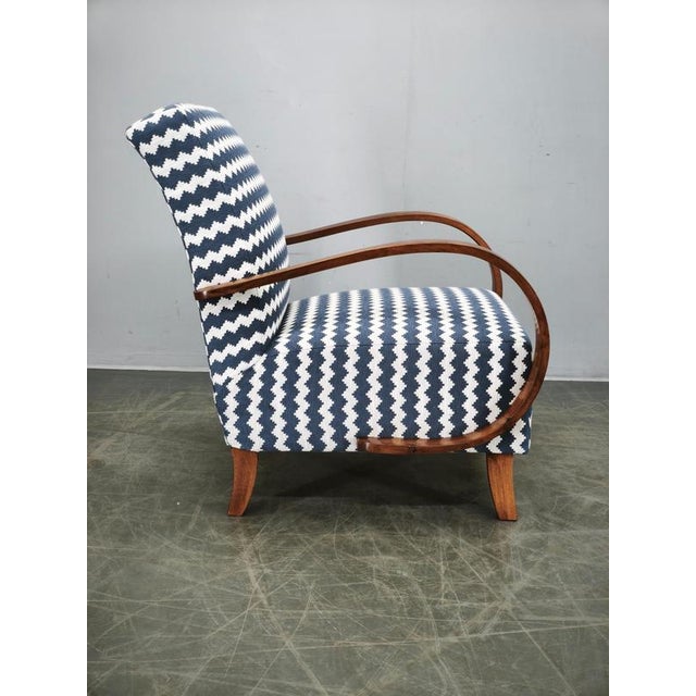 Art Deco Lounge Chair by Jindřich Halabala, Czechoslovakia, 1940s For Sale - Image 4 of 13
