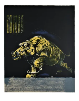 Graham Sutherland, "Chained Beast" from the suite "Bestiary and some Correspondences"