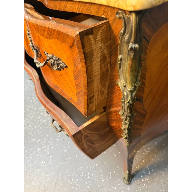 Late 19th Century French Louis XV Marble Top Bombe Chest For Sale - Image 10 of 12