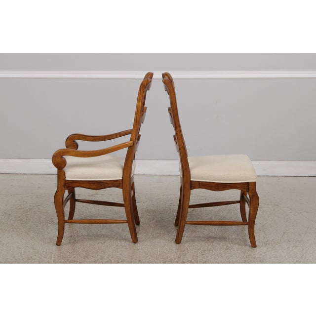 Brown Set of 8 Drexel Heritage Country French Ladderback Chairs For Sale - Image 8 of 17