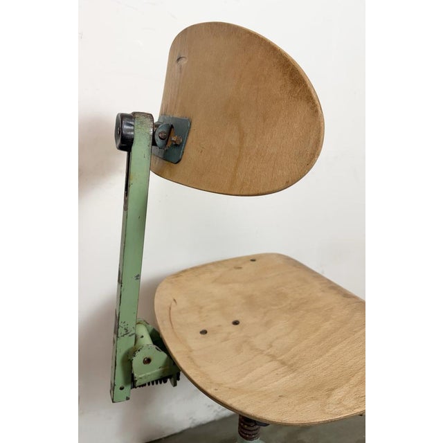 Industrial Green Workshop Chair, 1950s For Sale - Image 10 of 18