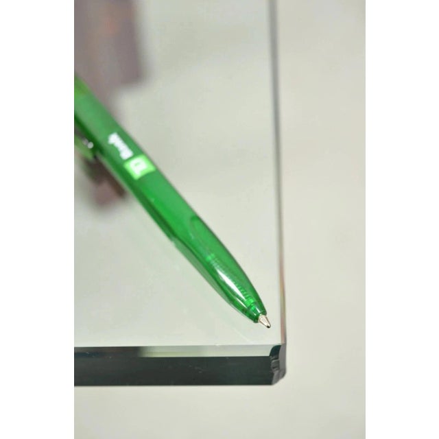 Vintage McGuire Red Rattan Bamboo and Brass Glass Top Square Coffee Table For Sale - Image 9 of 12