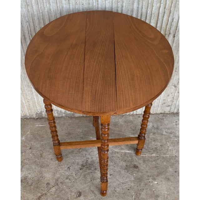 20th Spanish Walnut Nesting and Folding Tables with Turned Legs For Sale - Image 14 of 18