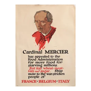 1917 World War One American Poster - Cardinal Mercier (France, Belgium, Italy)