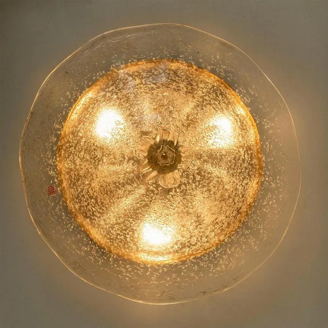 Clear Glass Flush Mount in Murano Glass from Barovier & Toso, Italy, 1969 For Sale - Image 8 of 15