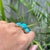 18k Solid Gold Oval 15.78ct Turquoise Three Stone Victorian Ring Size 5.5 For Sale In New York - Image 6 of 17