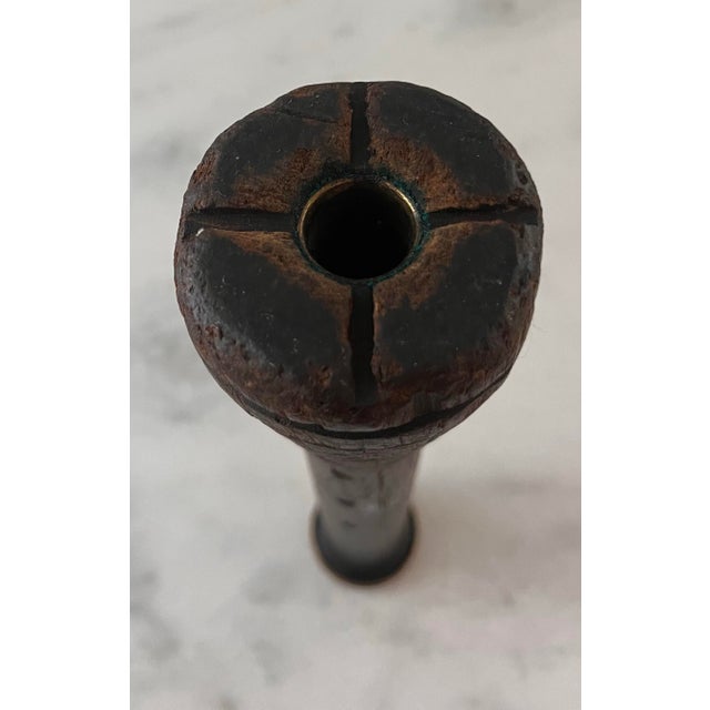 Brown Vintage Industrial Wood Thread Spool Spindle For Sale - Image 8 of 8