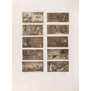 Mariangelo Zappitelli, Illustrated Frames, 1970s, Etching For Sale