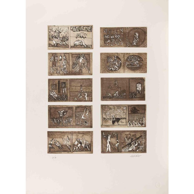 Mariangelo Zappitelli, Illustrated Frames, 1970s, Etching For Sale