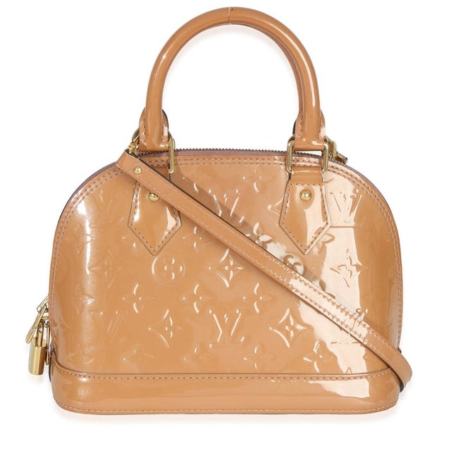 Louis Vuitton Rose Velours Monogram Vernis Alma BB For Sale - Image 4 of 9