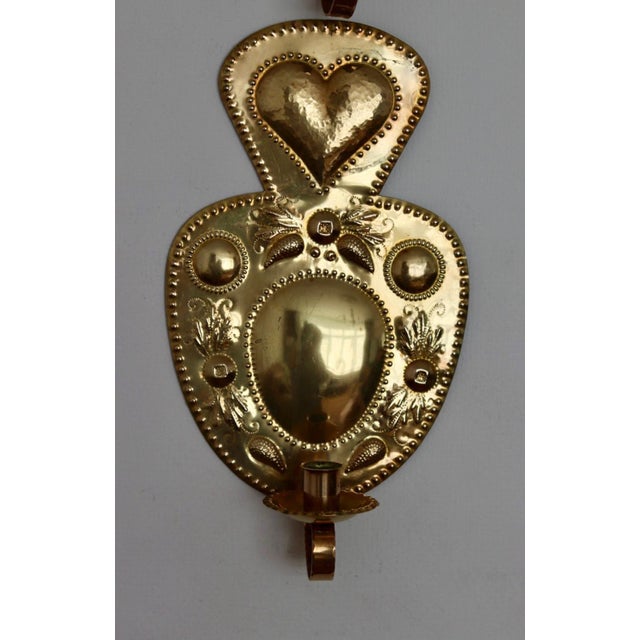 Gold Mid-Century Swedish Brass Candleholders by S. Fong, Set of 2 For Sale - Image 8 of 11