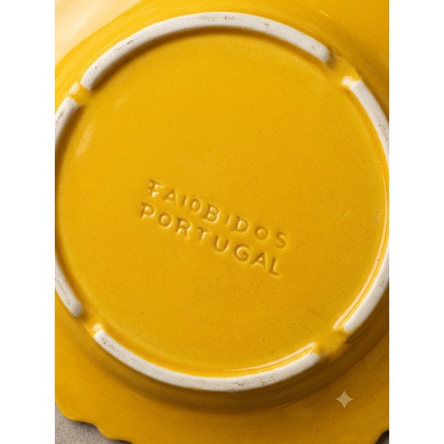 Vintage Faiobidos Portugal Yellow Ceramic Dishes, 1980s, Set of 5 For Sale - Image 3 of 4