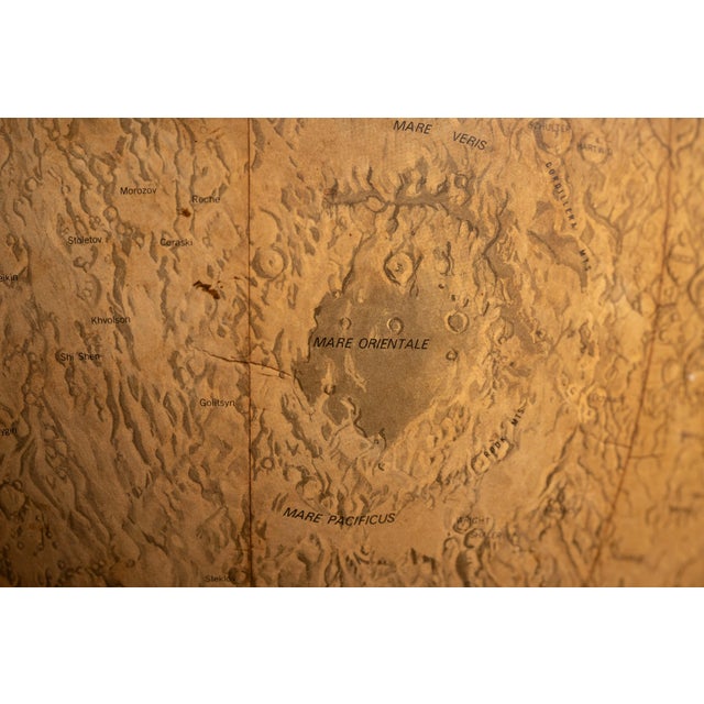 1970s Vintage Rand McNally 12-Inch Lunar Globe With Custom Stand For Sale - Image 5 of 9
