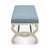 Transitional Bunny Williams Home Charlottesville Bench Alpine White with Aegean Upholstery For Sale - Image 3 of 6