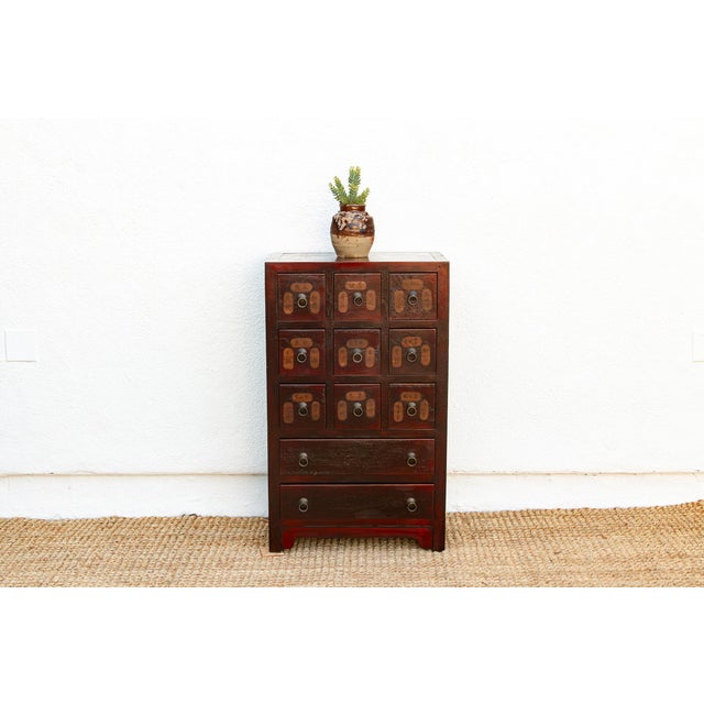 Vintage Red Painted Apothecary Chest For Sale - Image 13 of 13