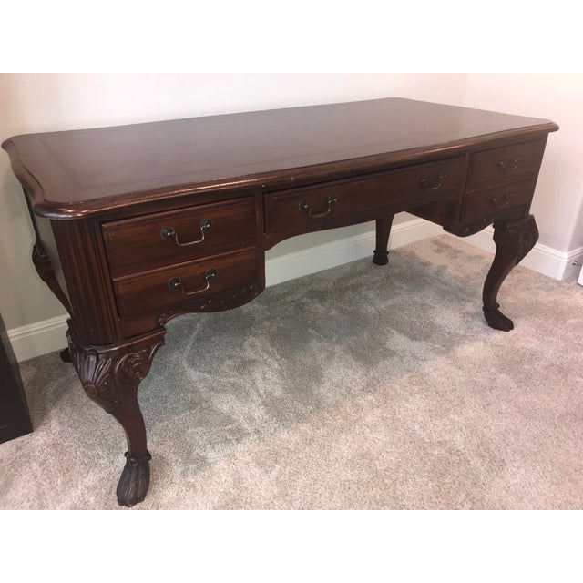 Sligh Ellis Line Mahogany Claw Foot Leather Top Writing Desk Chairish