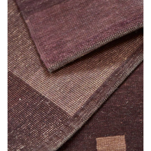 Textile Contemporary Flatweave Patchwork Wool Rug For Sale - Image 7 of 8