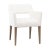 Midcentury modern style dining arm chair with solid oak wood frame and soft white cotton blend upholstery. Each may have...
