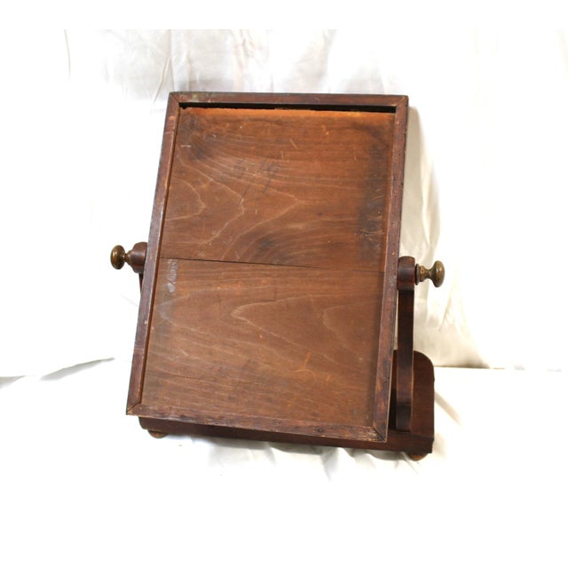 Art Deco Vintage Vanity Wood Adjustable Mirror, English For Sale - Image 3 of 8