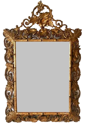 Large Victorian Faux Wood Carved Giltwood Mirror