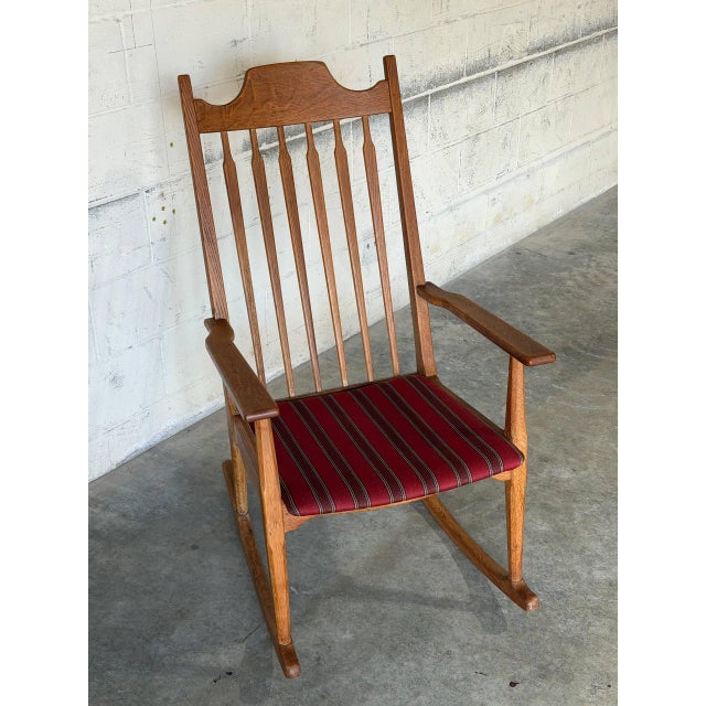 In Style of Eg Møbler Razorblade Oak Rocking Chair Danish Mid-Century Modern 1960s For Sale - Image 10 of 10