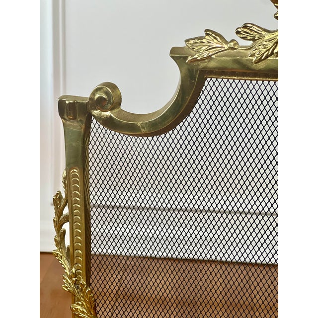 20th Century Louis XVI Style Brass Fireplace Screen For Sale - Image 9 of 12