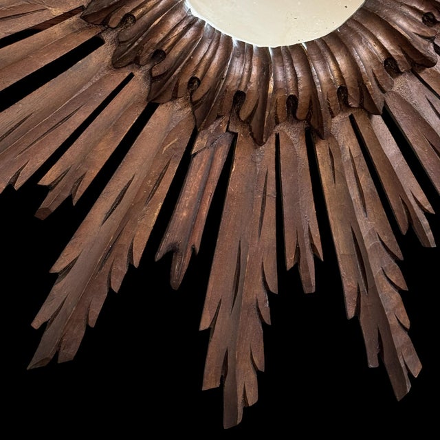 1950s Witches Sun Mirror in Gilded Wood, 1950s For Sale - Image 5 of 6