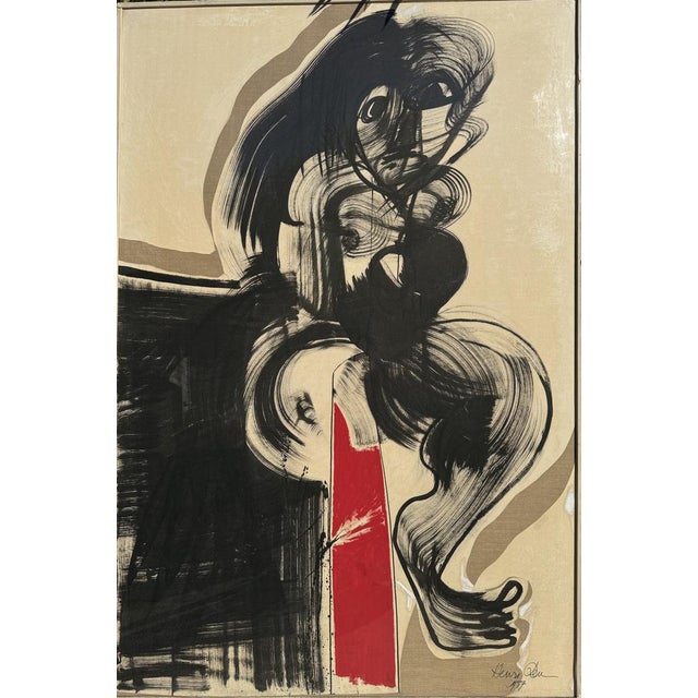 Black Henri Ren, Expressionist Portrait, 1987, Oil For Sale - Image 8 of 10