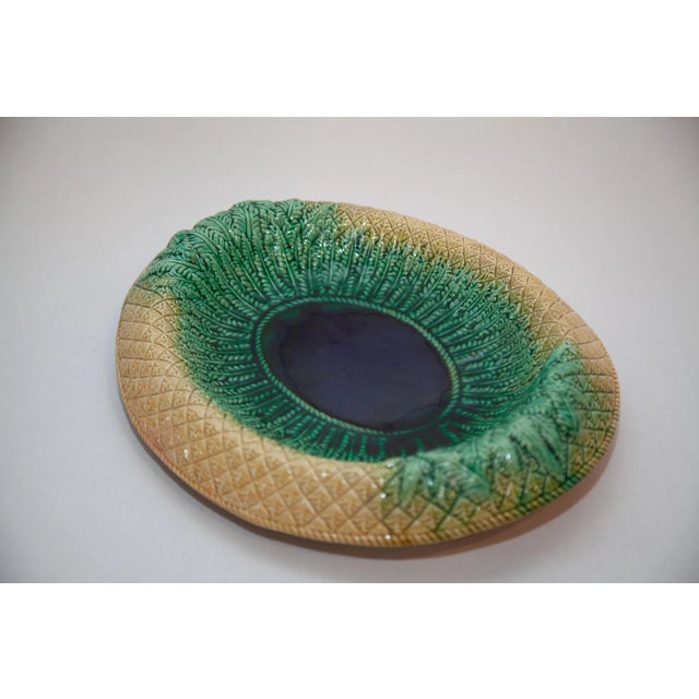 Art Deco Oval Majolica Low Dish For Sale - Image 3 of 5