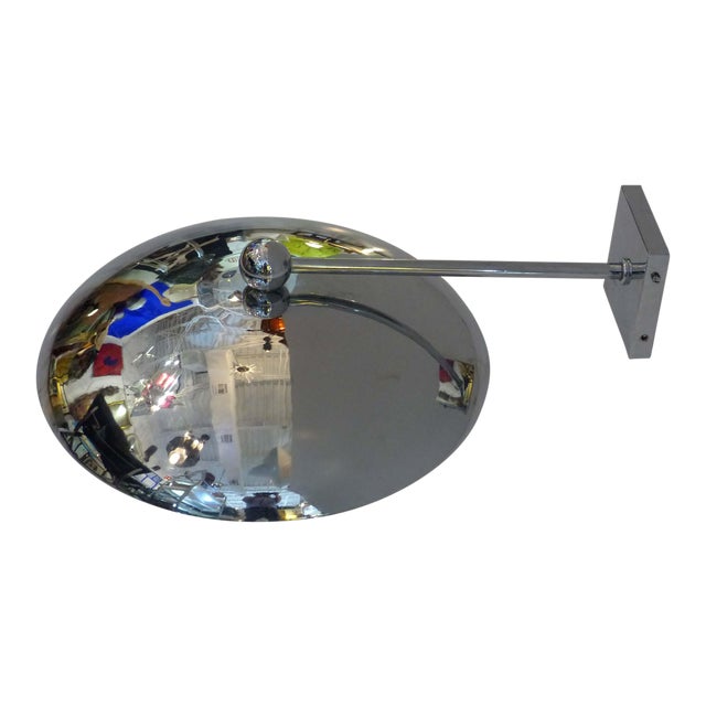1950s Modern Chrome Disk Sconce For Sale