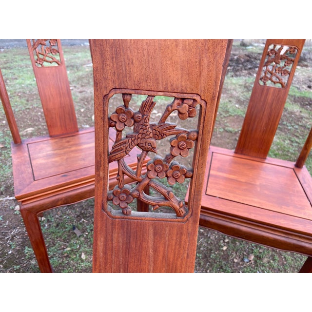 Brick Red Antique Chinese Ming Style Rosewood Chair Set of 8 Need Restoration For Sale - Image 8 of 12