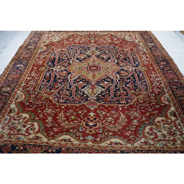 Antique Serapi Rug 8'7'' x 12'4'' For Sale - Image 12 of 12